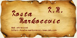 Kosta Markočević vizit kartica